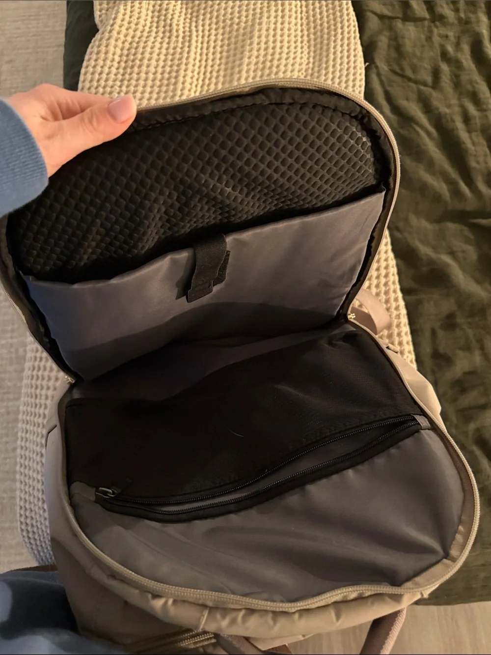 Open Story Commuter Backpack in Taupe with Gold Hardware - Unbranded